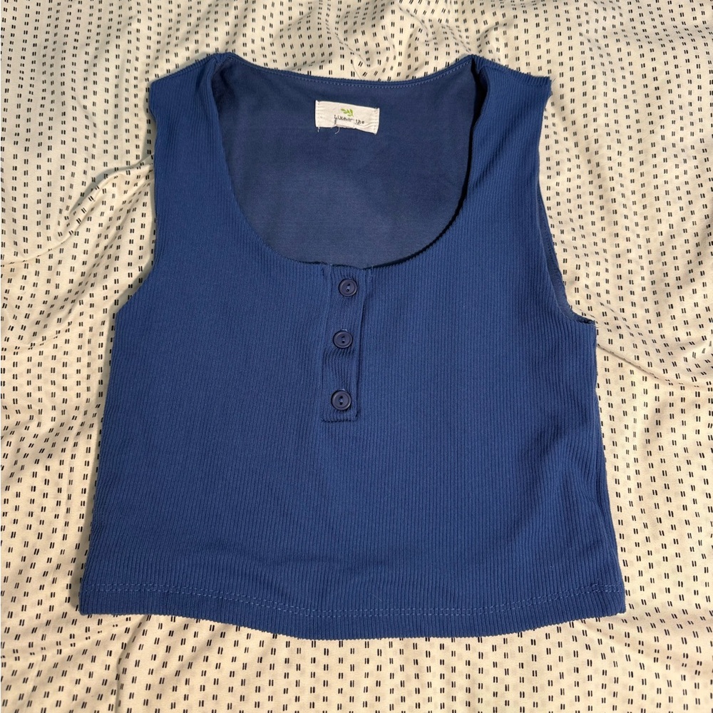 Blue Sleeveless Women's Top